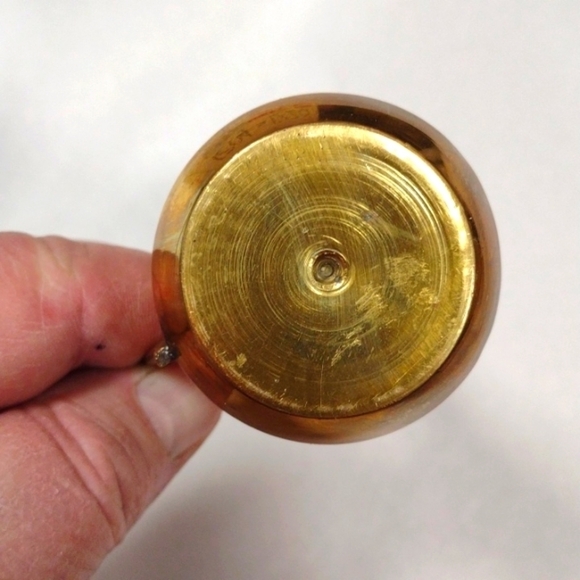 Vintage Small Brass Handled Bud Vase 5.5 in High - Picture 6 of 6